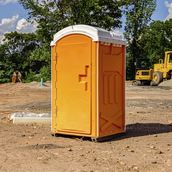 how often are the portable restrooms cleaned and serviced during a rental period in Warrington